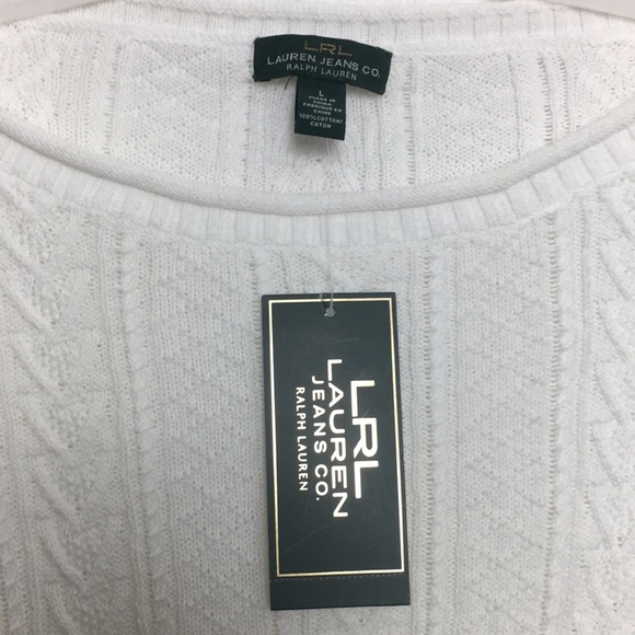 NWT Women Polo Ralph Lauren Jeans Co White Sweater - Picture 3 of 7